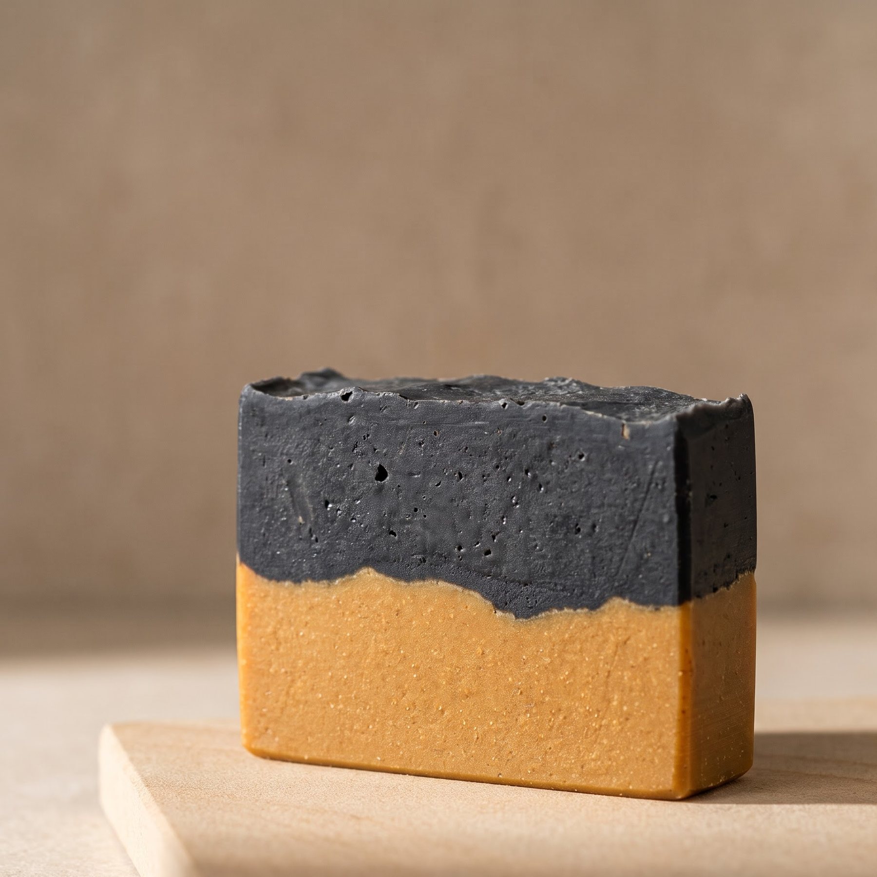 Sauvi ka do layers wala bar: upar charcoal, neeche multani mitti